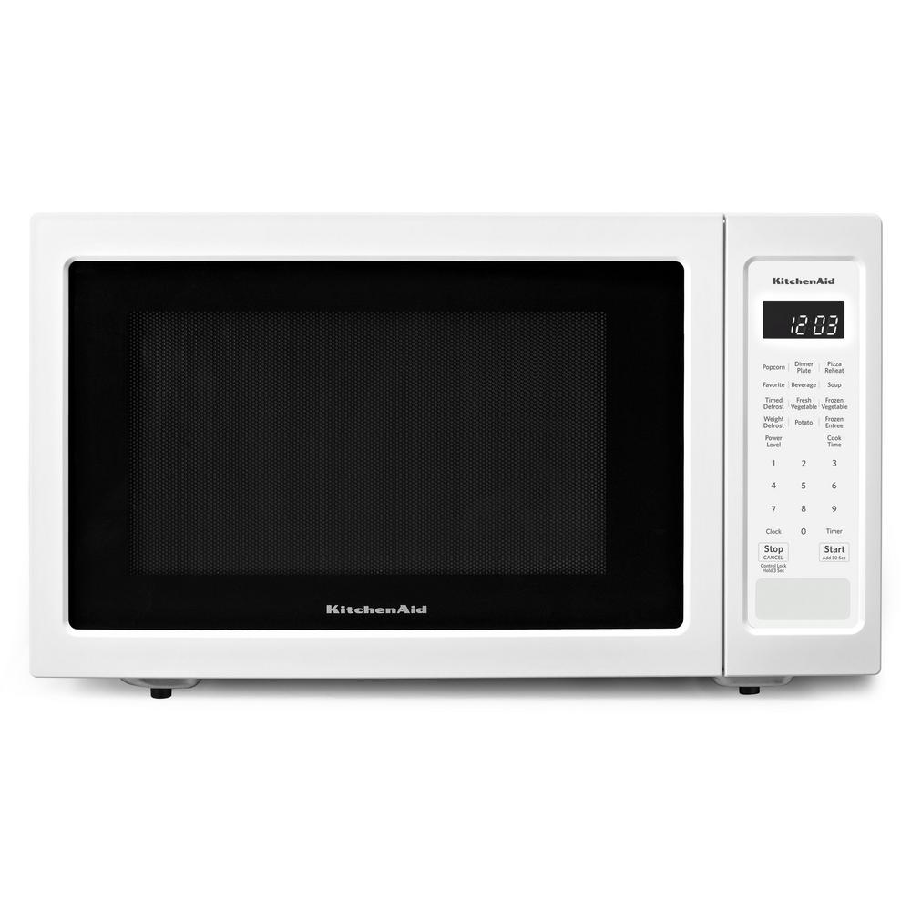 Kitchenaid 1 6 Cu Ft Countertop Microwave In White Kmcs1016gwh Kitchenaid 1 6 Cu Ft Countertop Microwave In White