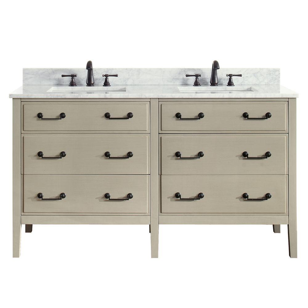 Beige Double Sink Bathroom Vanities Bath The Home Depot