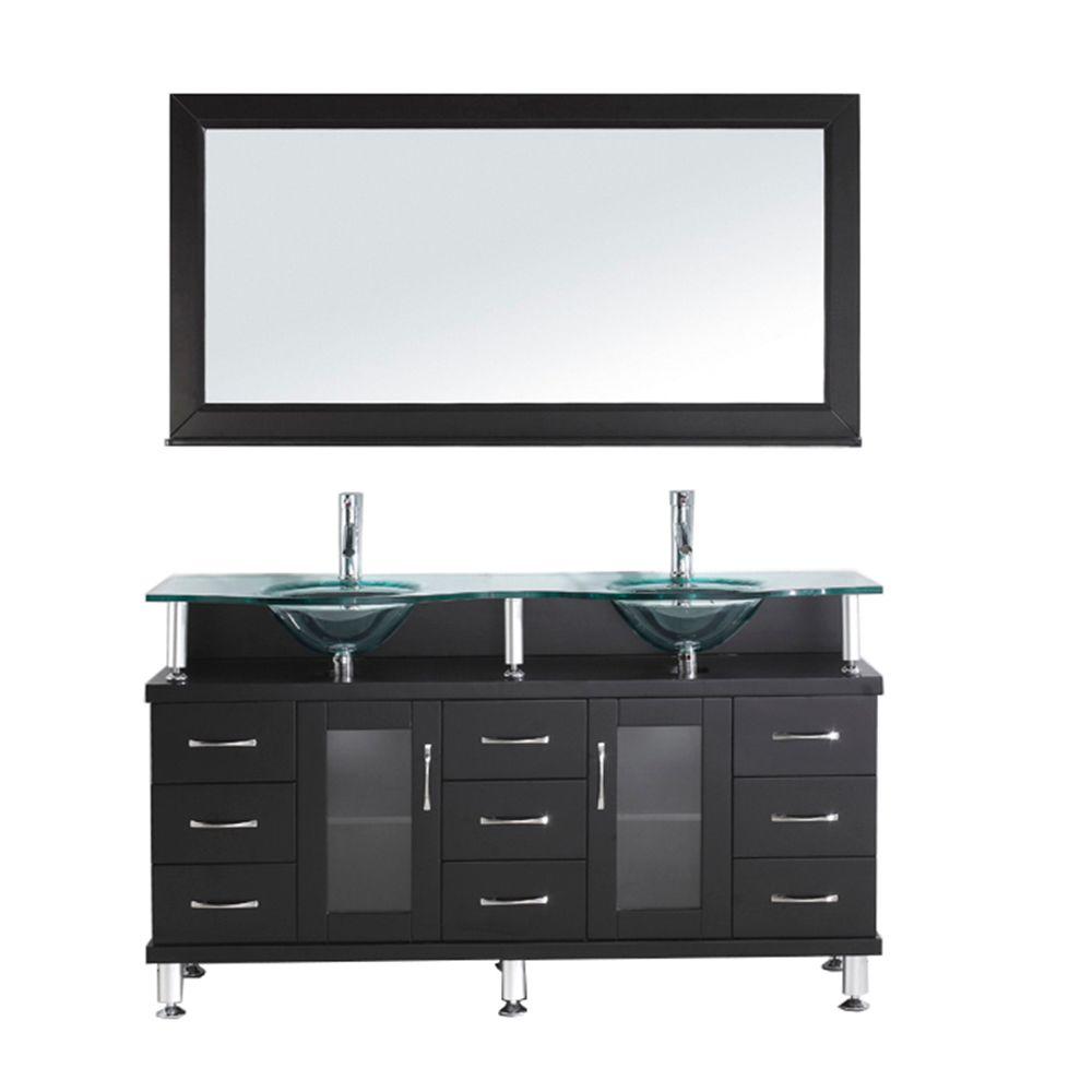 Virtu Usa Vincente 59 In Double Basin Vanity Espresso With Virtu Usa Vincente 59 In Double Basin Vanity Espresso With Gl Top And Mirror Md 61 G Esthd The Home Depot
