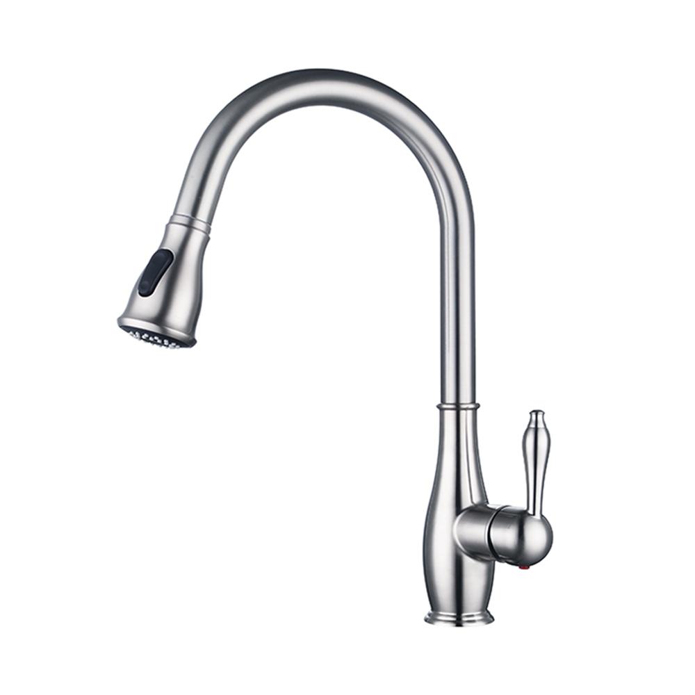 Vanity Art 7.6 in. Single-Handle Pull-Down Sprayer Kitchen Faucet in Chrome, Polished Chrome was $120.0 now $84.0 (30.0% off)