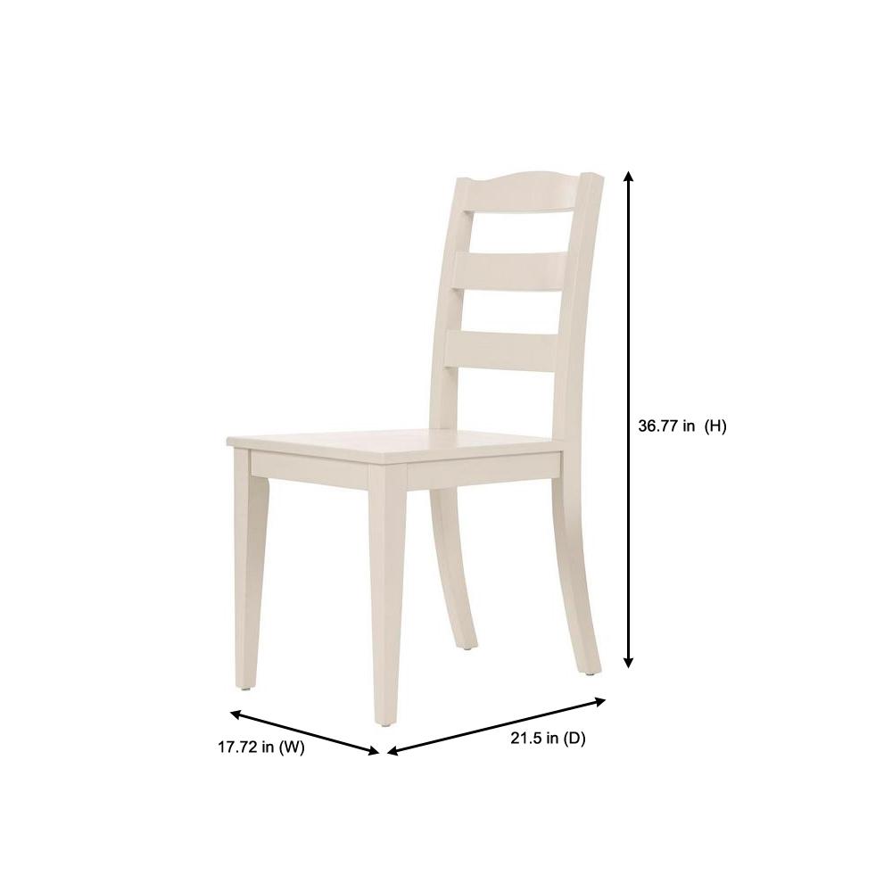 Stylewell Stylewell Ivory Wood Dining Chair With Ladder Back Set Of 2 17 72 In W X 36 77 In H Szp006 2 The Home Depot