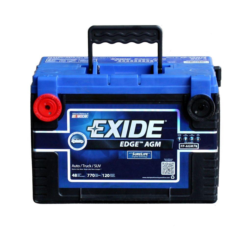 Exide Car Battery >> Exide Edge 12 Volts Lead Acid 6 Cell 78 Group Size 770 Cold Cranking Amps Bci Auto Agm Battery Exide Car Battery >> Exide Edge 12 Volts Lead Acid 6 Cell 78 Group Size 770 Cold Cranking Amps Bci Auto Agm Battery