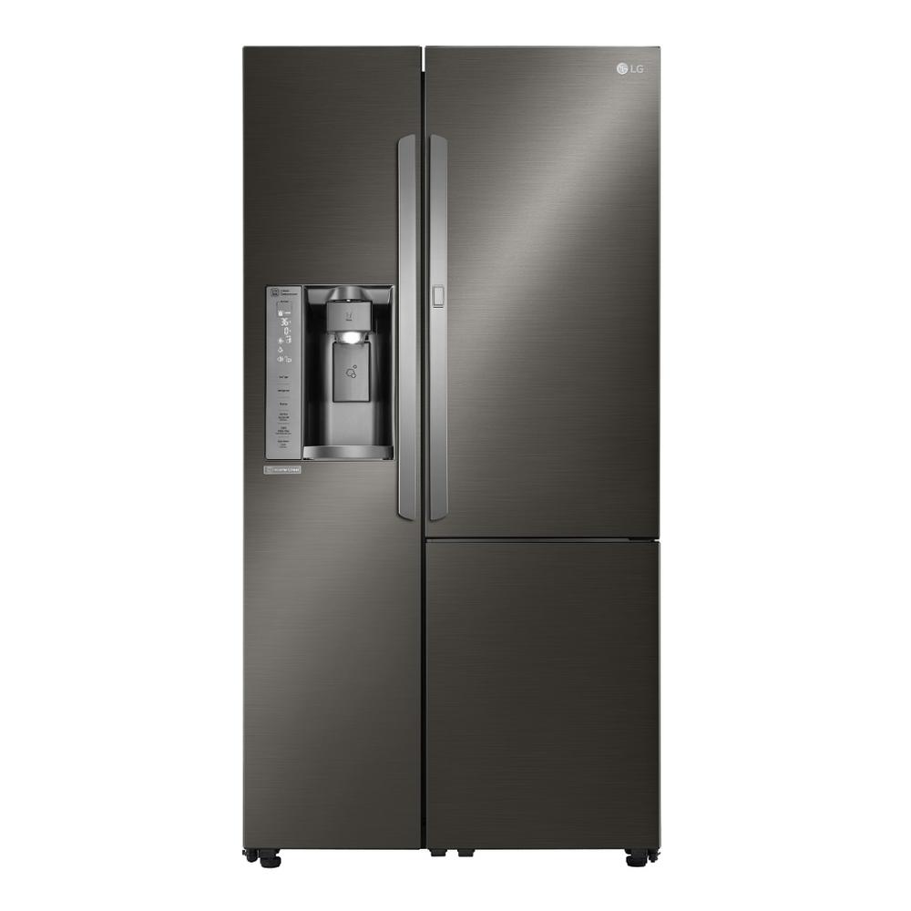Lg Electronics 26 1 Cu Ft Side By Side Refrigerator With Coldsaver And Door In Door In Black Stainless Steel Lsxs26366d The Home Depot