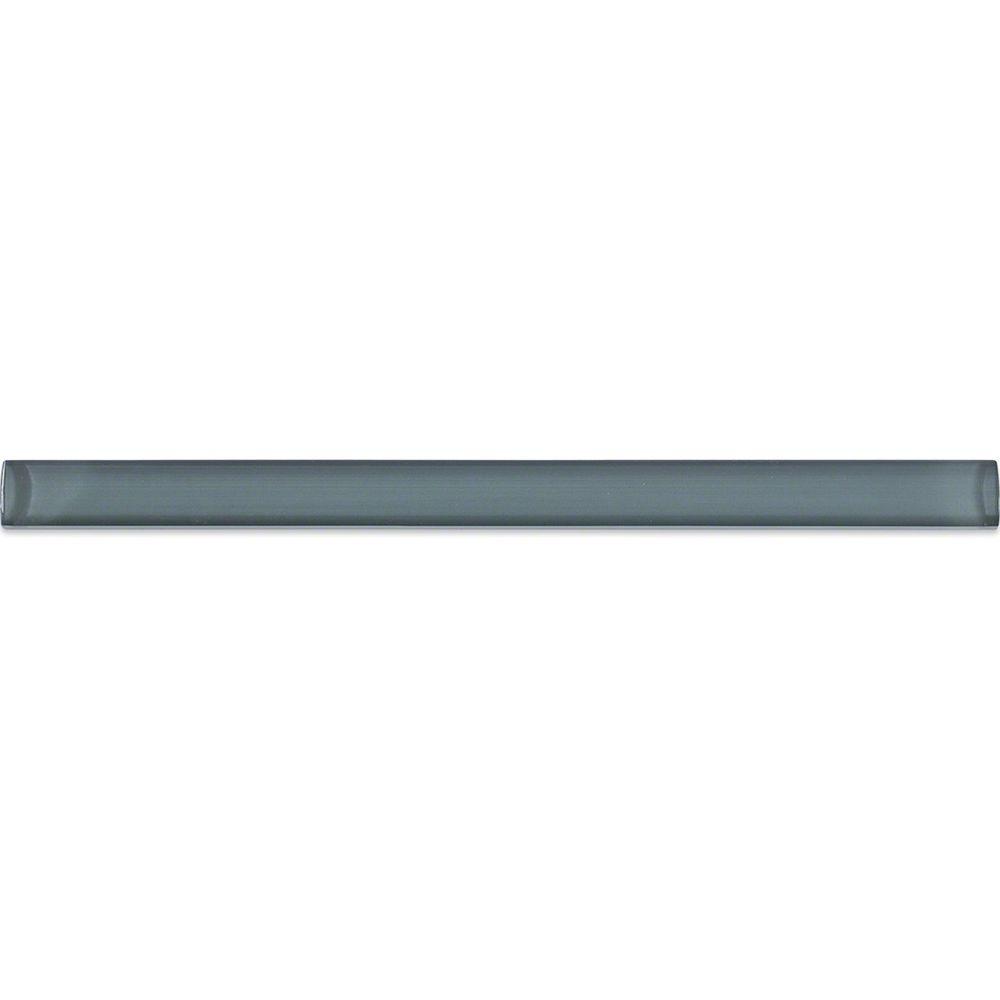 Ivy Hill Tile Gray Blue Glass Pencil Liner Trim Wall 0 75 In Gray Blue Glass Pencil Liner Trim Wall Tile 0 75 In X 2 Sample