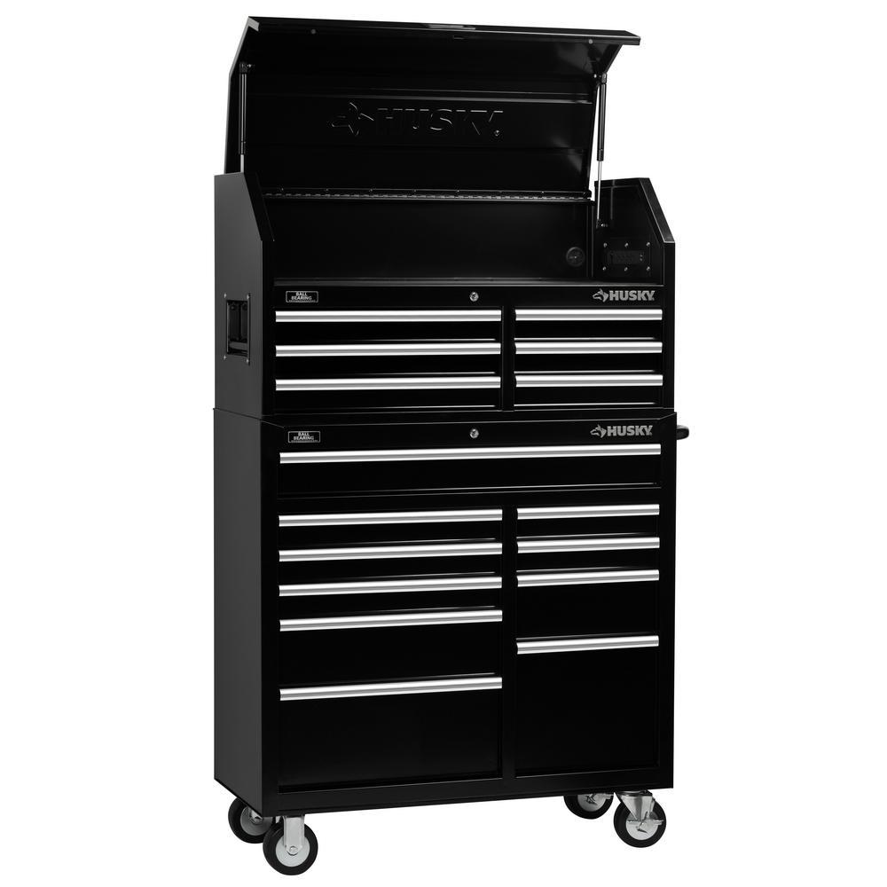 Husky 41 in. 16-Drawer Tool Chest and Cabinet Set-MWC41-16B - The Home
