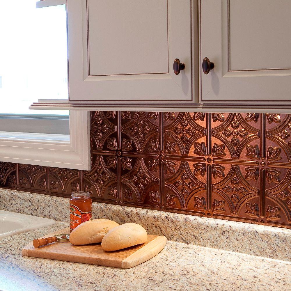 Fasade 25 in. x 18 in. Traditional Style # 1 PVC Decorative Backsplash ...