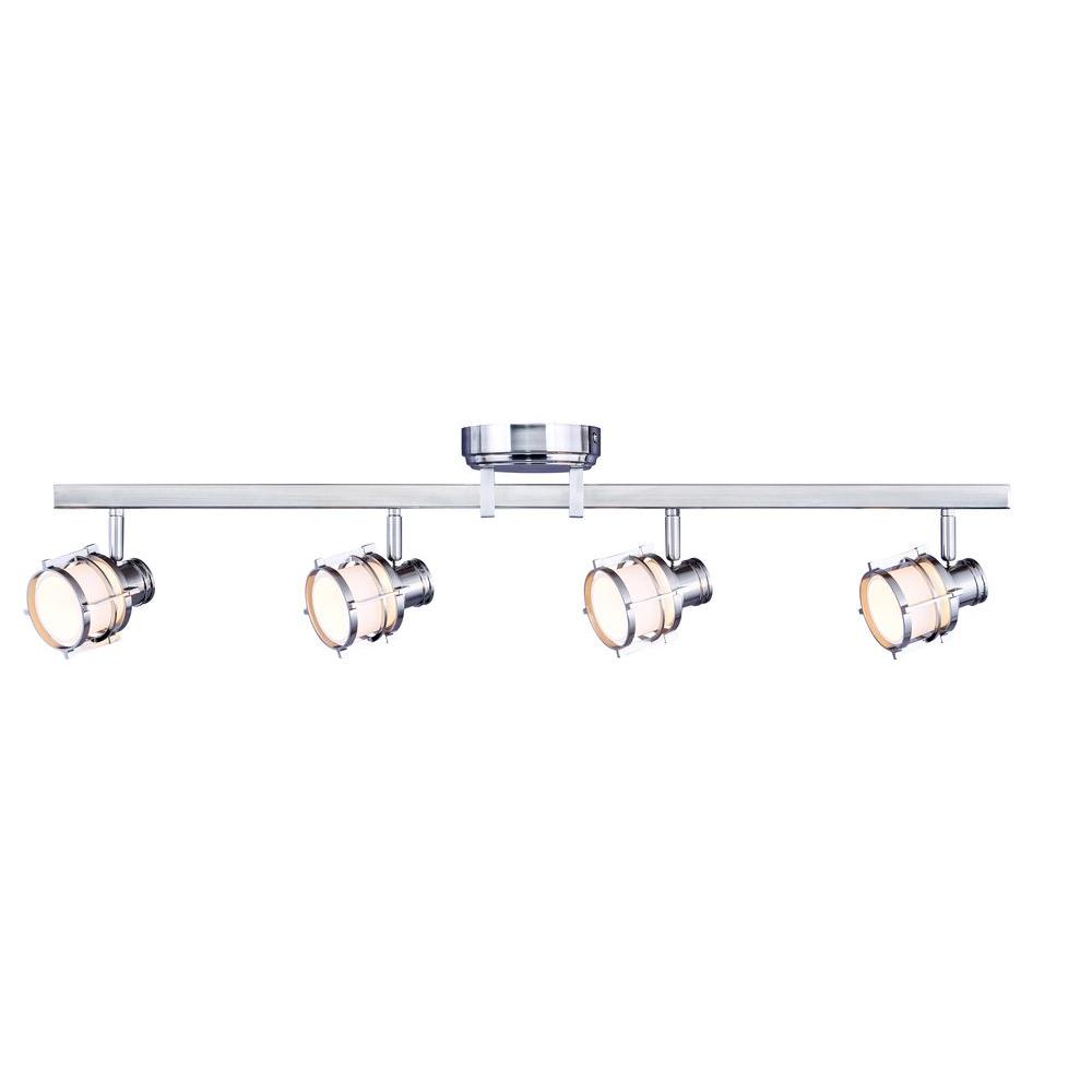 Hampton Bay 4 Light Pewter Integrated Led Track Lighting Fixture Integrated Led Track Lighting Fixture