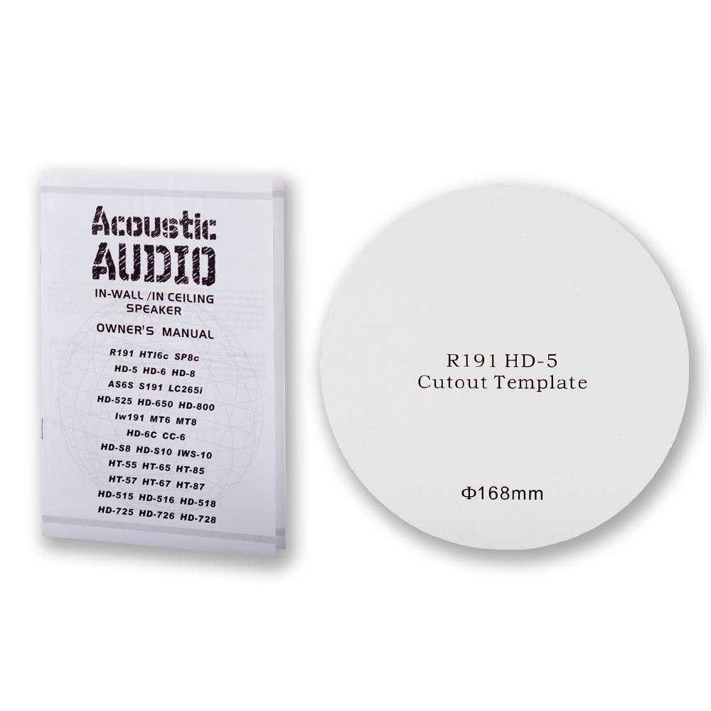 Acoustic Audio HT55 In Wall and In Ceiling Home Theater Surround 5 Speaker Set