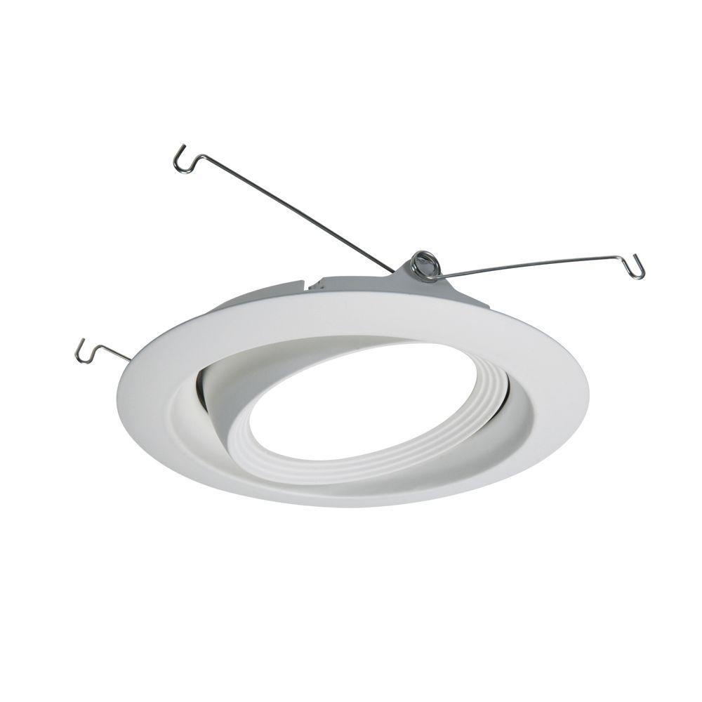 Halo 6 In Matte White Directional Led Recessed Ceiling Light Attachable Module Trim