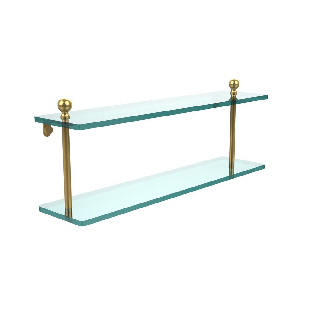 Allied Brass Mambo 22 in. L x 8 in. H x 5 in. W 2Tier Clear Glass