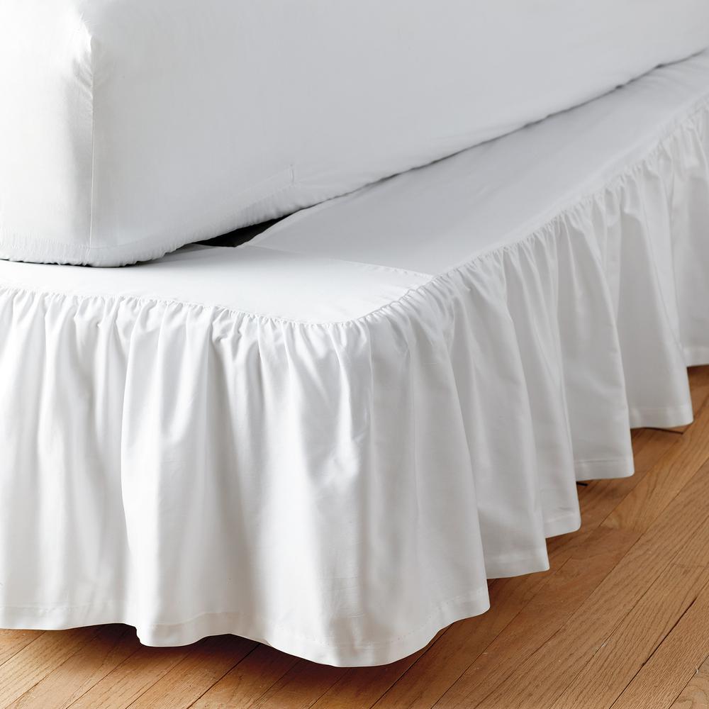twin bed skirt with split corners