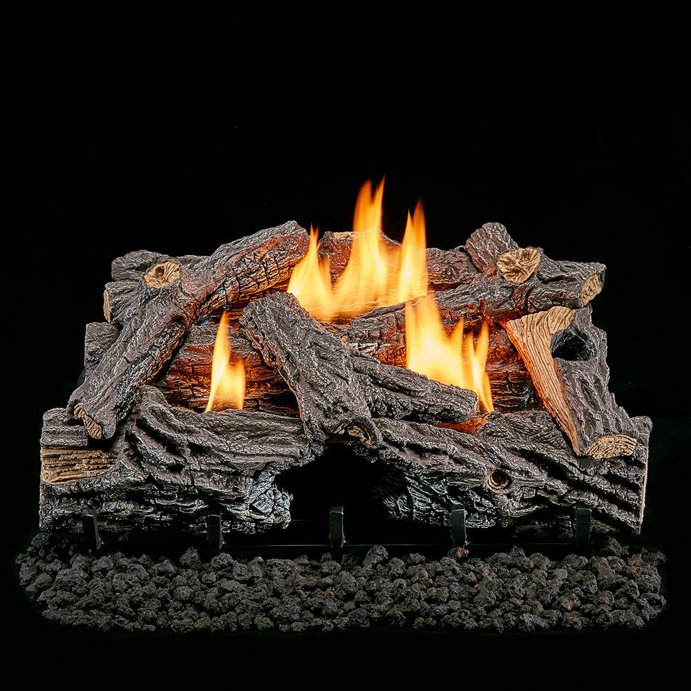 Remote Control Gas Logs Fireplace The Home Depot 30 In