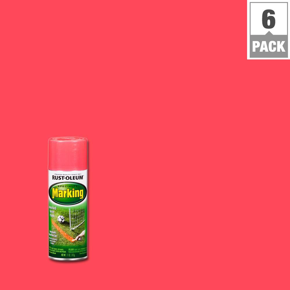 Rust Oleum Specialty 11 Oz Fluorescent Pink Marking Spray Paint 6 Fluorescent Pink Marking Spray Paint 6 Pack