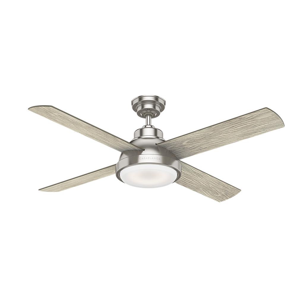 Levitt 54 In Integrated Led Indoor Brushed Nickel Ceiling Fan With Light Kit And Remote