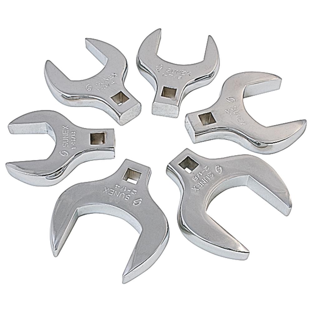 Sunex 1/2 in. Drive Fractional Crowfoot Wrench Set (6Piece)9722 The