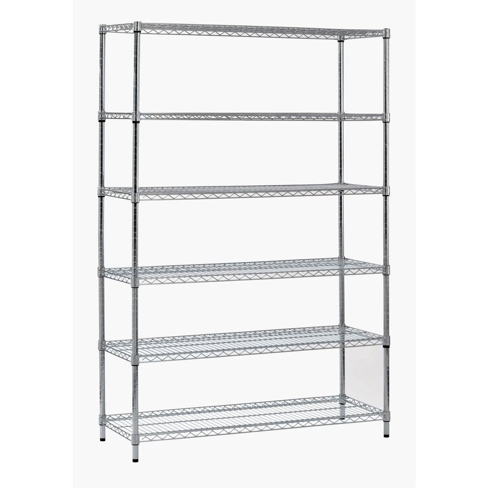 18 In Garage Shelves Racks Storage The Home Depot D 6 Shelf Steel Shelving Unit In Zinc