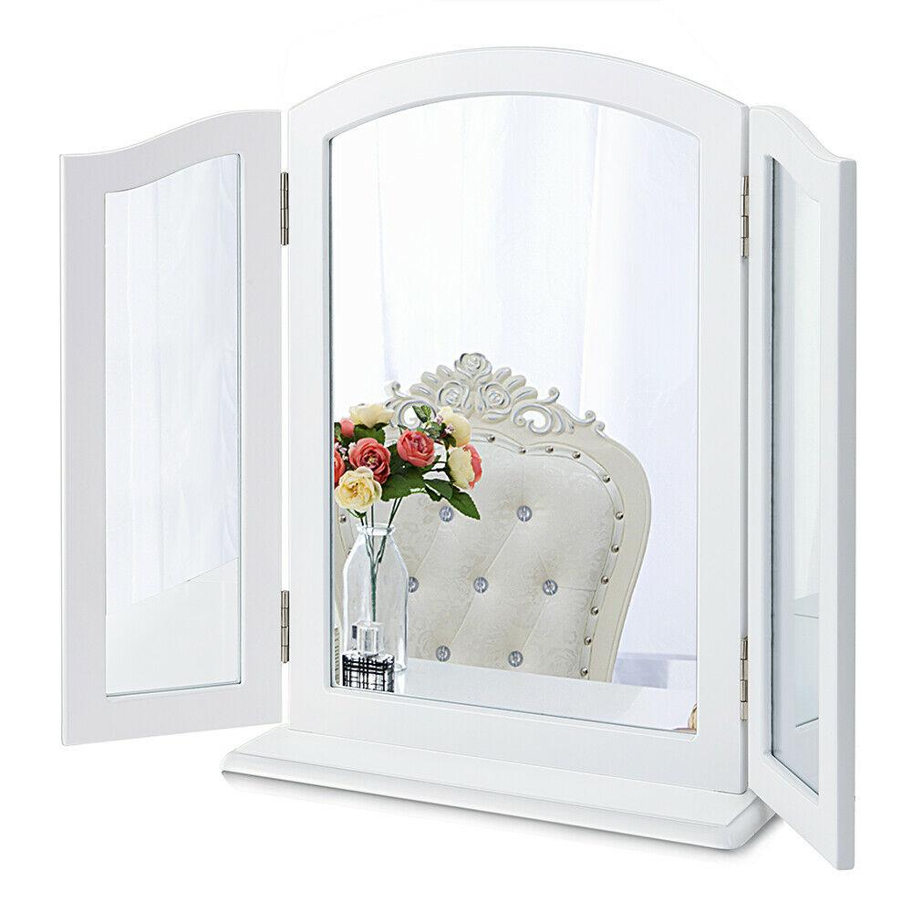 29 In X 20 In Tri Fold Vanity Mirror With Frame Wall Mounted Makeup Mirror