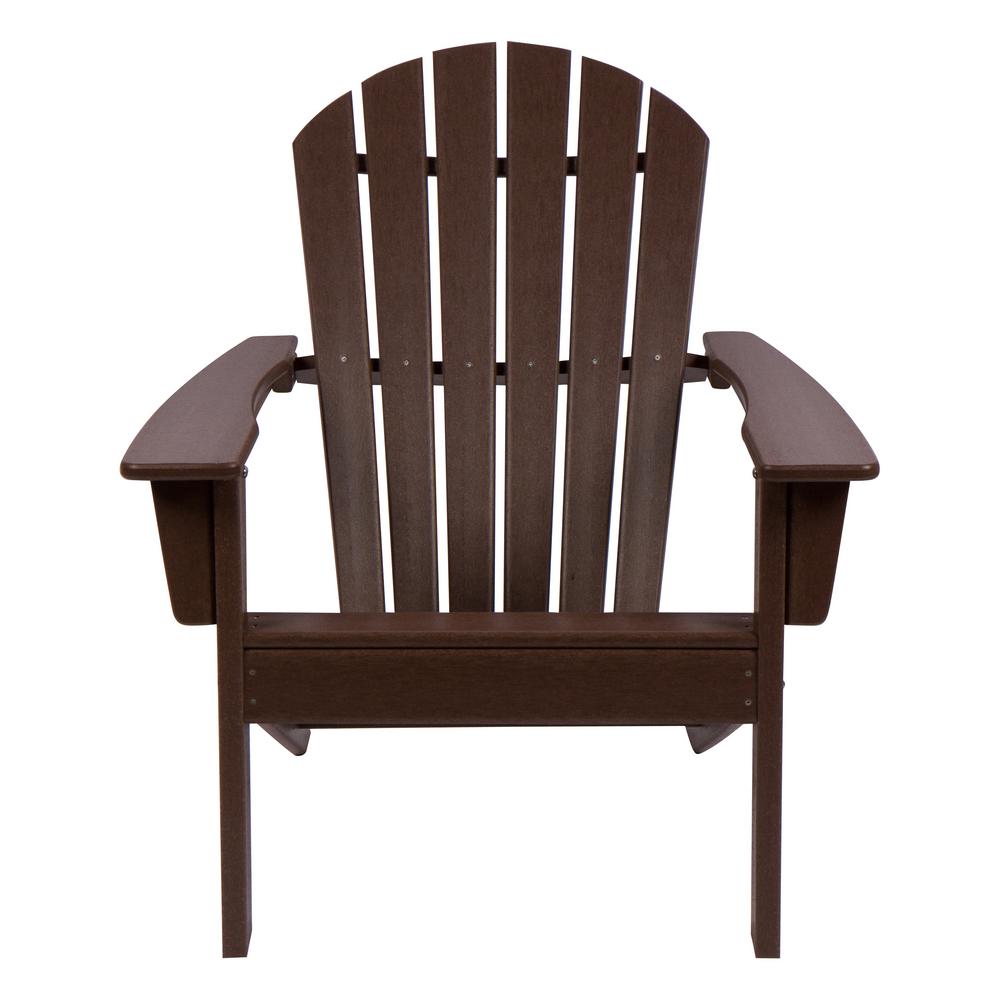 Shine Company Mocha Seaside Plastic Adirondack Chair-7616MO - The Home