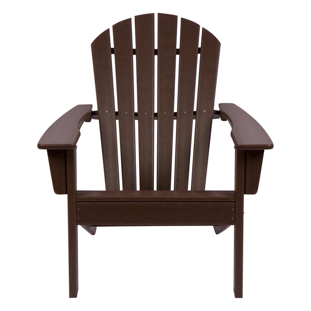 Plastic Patio Furniture No Additional Features Brown Mocha Seaside Plastic Adirondack Chair