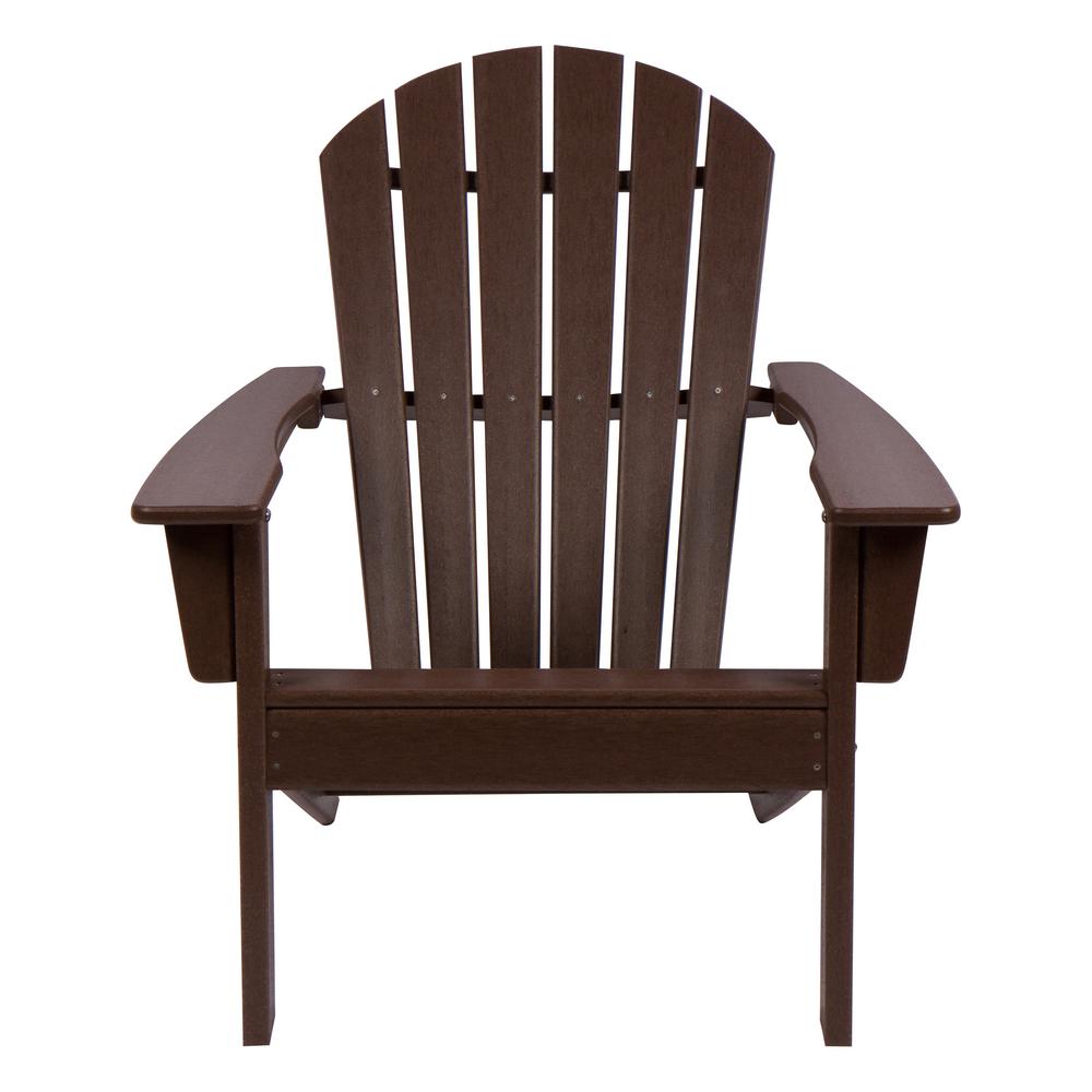 Shine Company Mocha Seaside Plastic Adirondack Chair ...