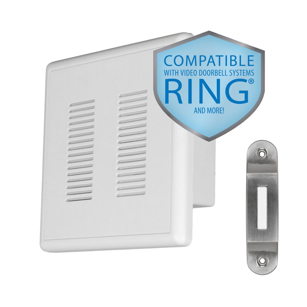 Nicor Primechime Plus Video Compatible Wired Door Bell Chime Kit With Nickel Decorative Button