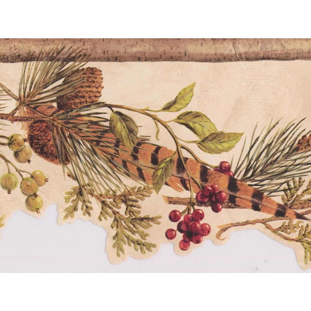 Chesapeake Pine Cones Feather Gooseberry Red Currant on Vine Coconut