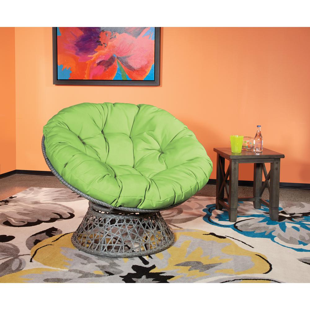 Osp Home Furnishings Papasan Chair With Green Round Pillow Top