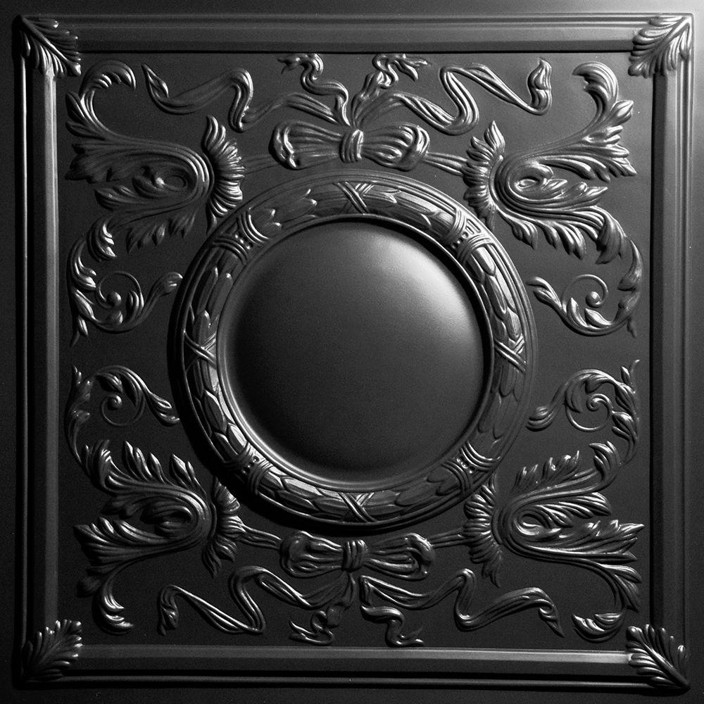 Ceilume Bella Black 2 Ft X 2 Ft Lay In Or Glue Up Ceiling Panel