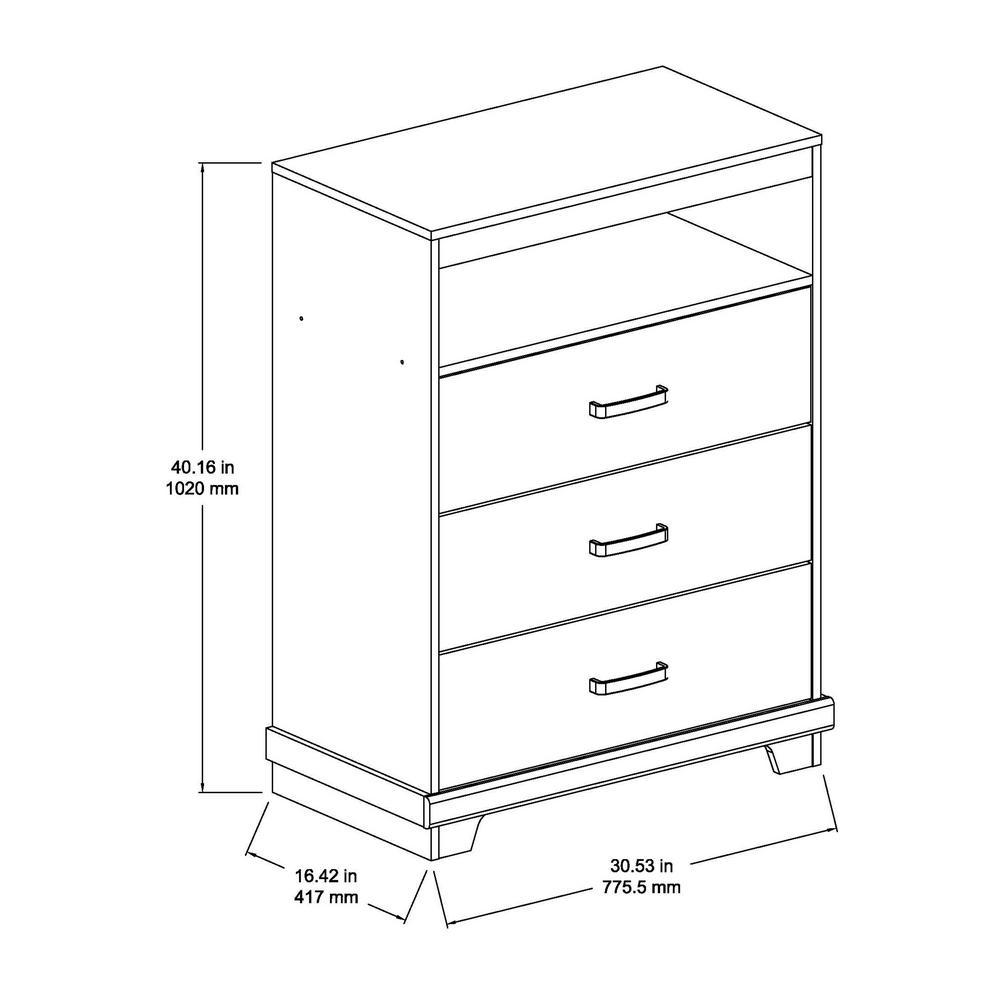 Homestar Manhattan 3 Drawer Java Brown With Sonoma Chest Of