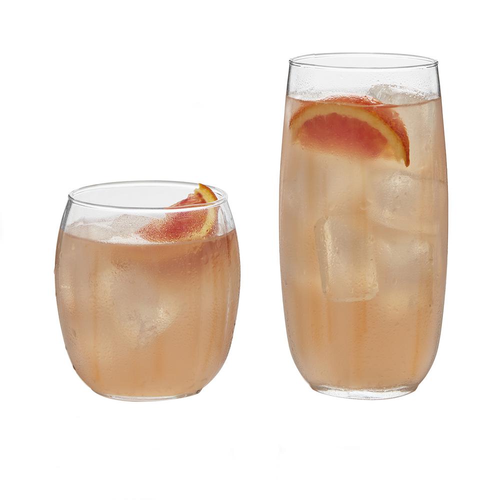 Libbey Geo 16Piece Clear Glass Drinkware Set31632 The Home Depot