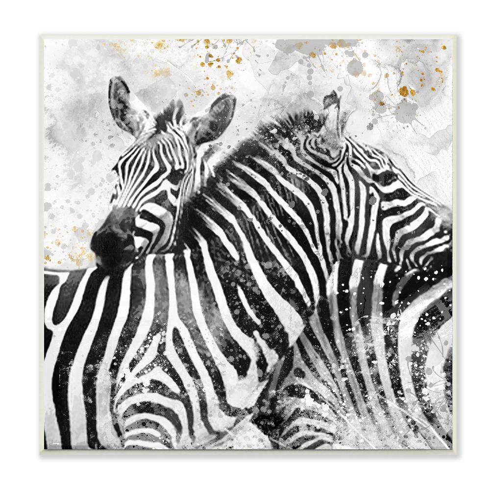 Stupell Industries 12 In X 12 In Black And White Paint Splatter Textural Zebra By Artist Main Line Art And Design Wood Wall Art p 214 Wd 12x12 The Home Depot