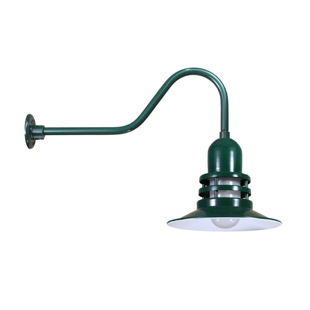 Outdoor Sconces Adjule Height Wall Mounted Lighting 1 Light Outdoor Hanging Green Angled Arm Orbitor Shade Wall Sconce With Frosted Glass