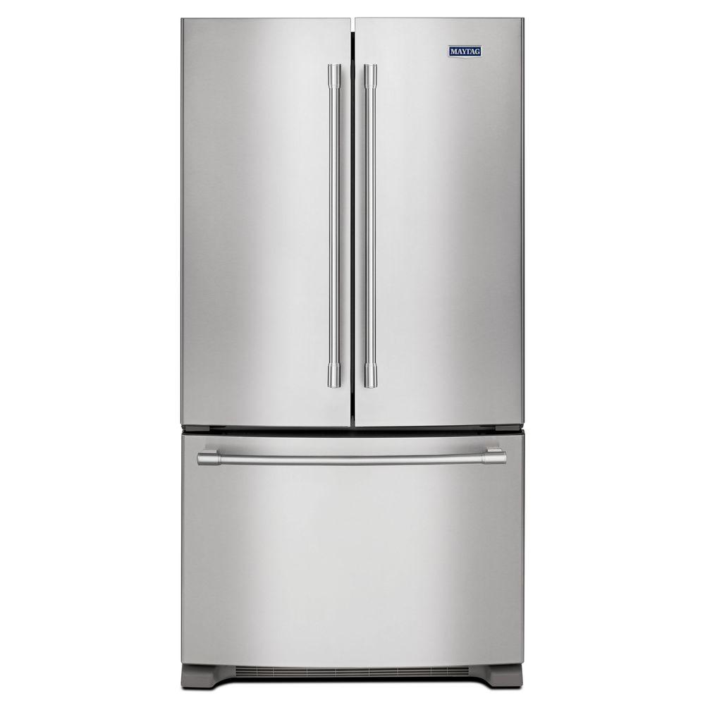 Maytag 36 in. W 20 cu. ft. French Door Refrigerator in Fingerprint