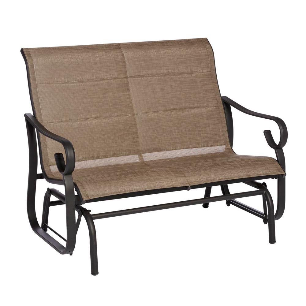 Hampton Bay Crestridge Padded Sling Outdoor Glider in ...