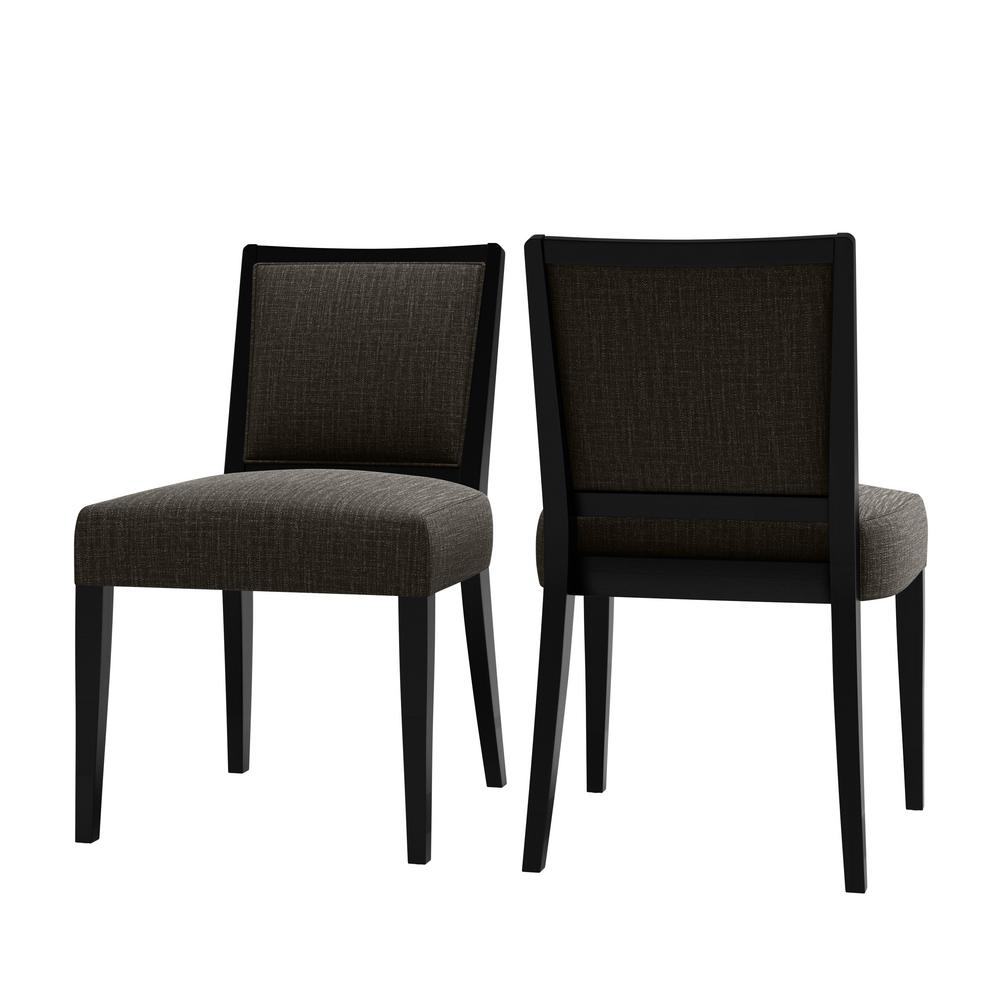 Handy Living Emelia Upholstered Armless Dining Chairs in Espresso