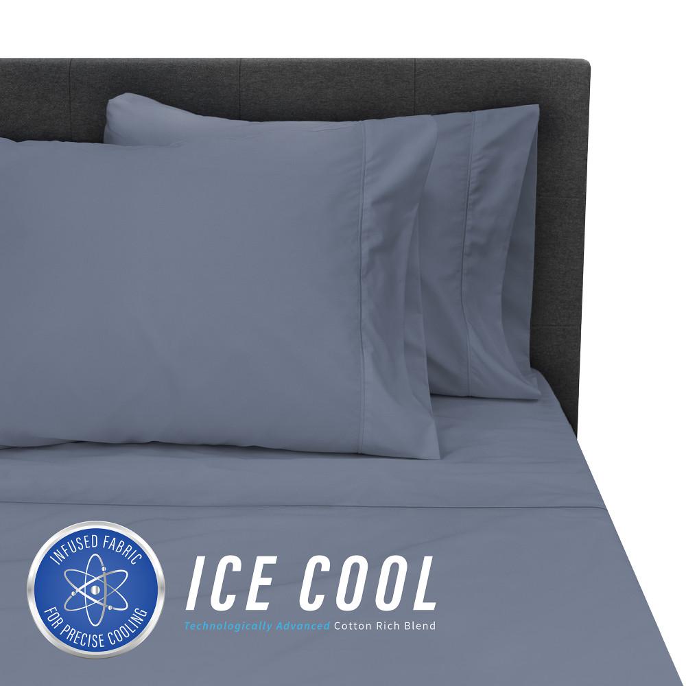 Sensorpedic Ice Cool 4 Piece Dark Blue 400 Thread Count Cotton