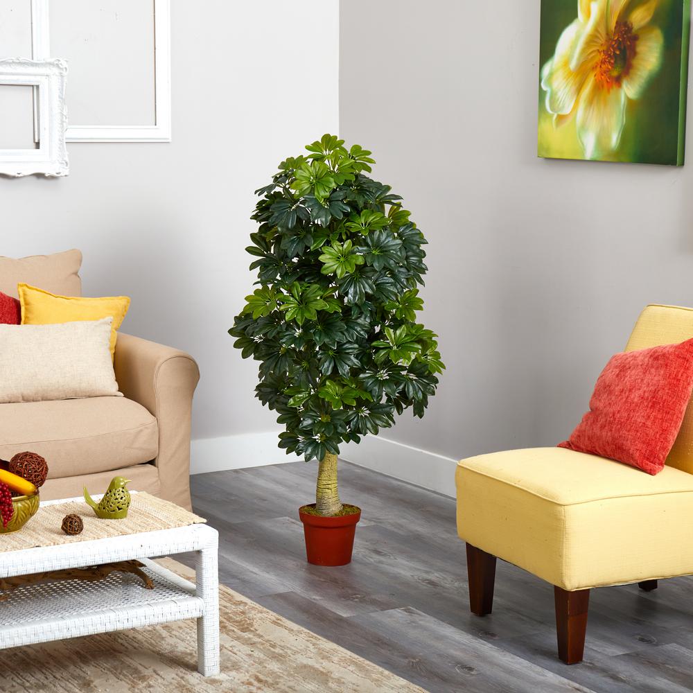 Nearly Natural 5 ft. Schefflera Artificial Tree (Real Touch)T1520