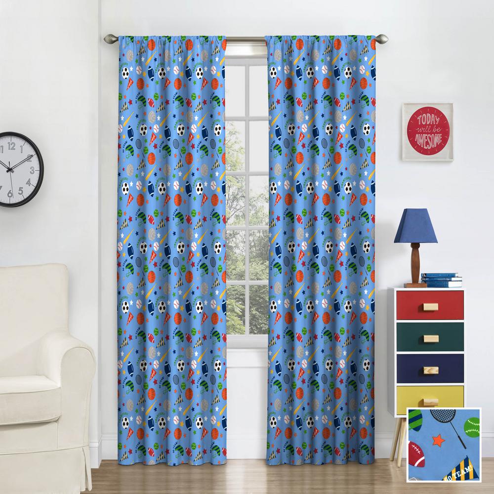 Eclipse Kids Field Day Blackout Window Curtain Panel In Multi 42