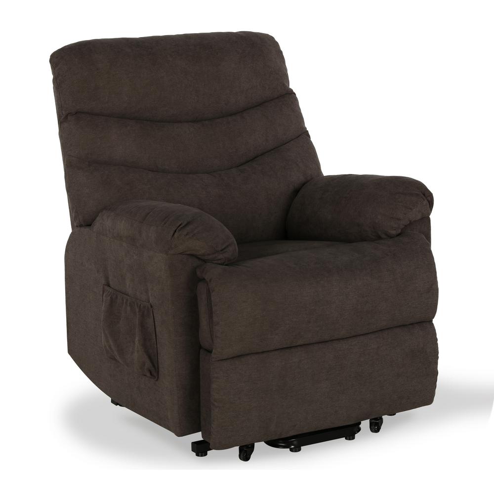 Merax Brown Power Lift Recliner Chair with Remote and Soft Fabric