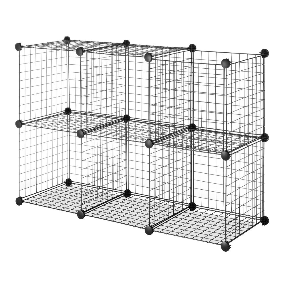 Whitmor Storage Cubes In Black Set Of 6 6070968blk The Home Depot