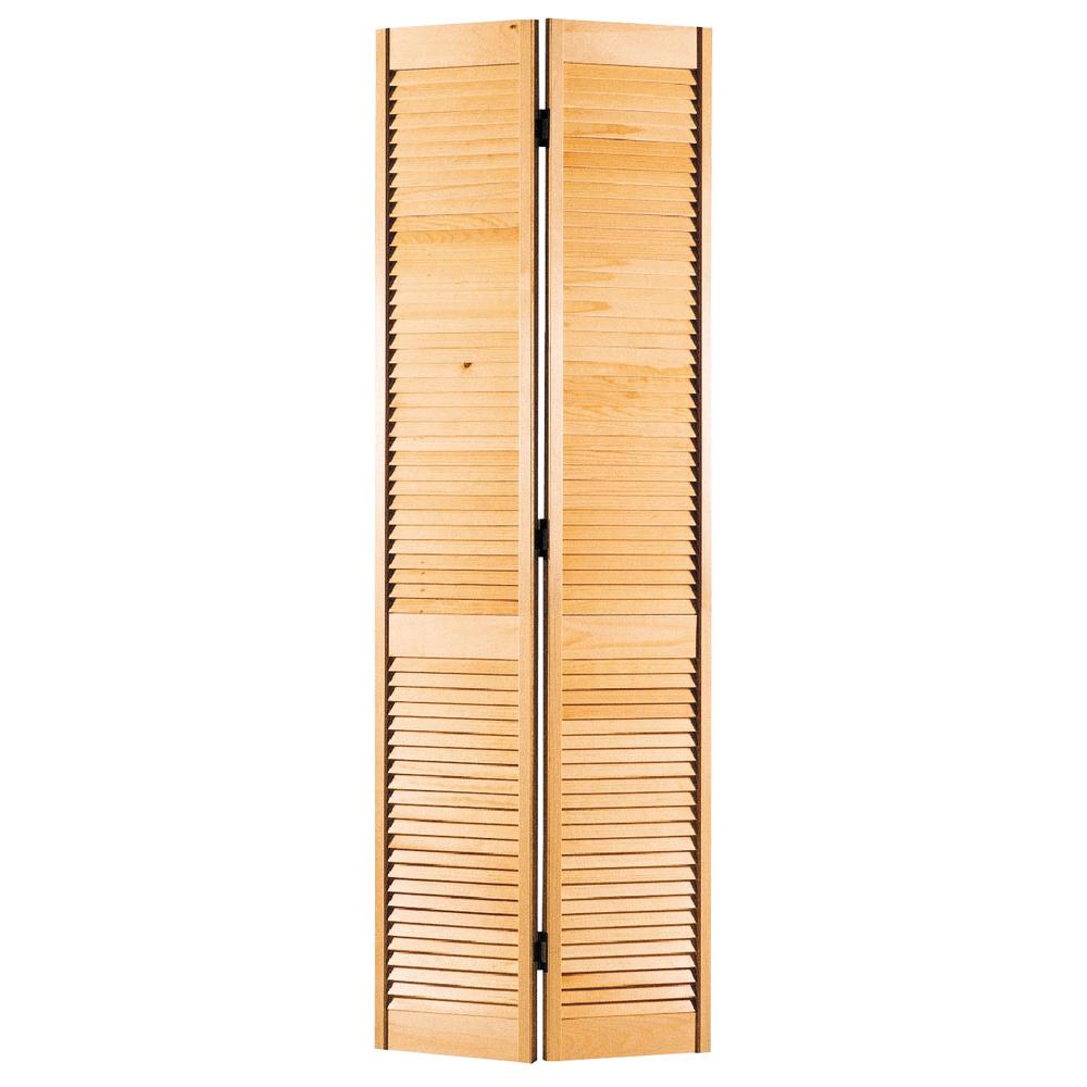 Masonite 36 In X 80 In Full Louvered Unfinished Solid Core Pine