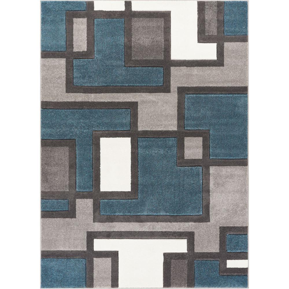 Well Woven Ruby Imagination Squares Blue 5 Ft X 7 Modern Area Well Woven Ruby Imagination Squares