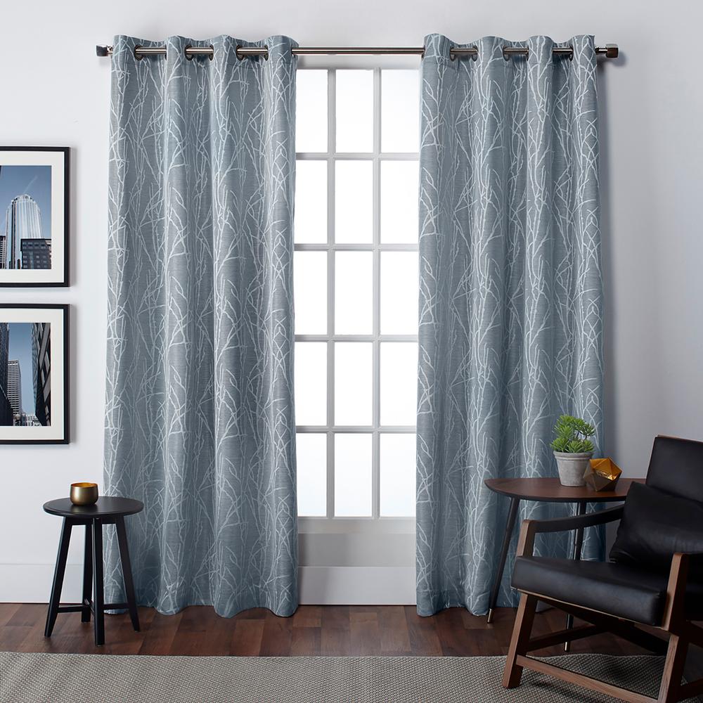 Steel Blue Curtains Drapes Window Treatments The Home Depot