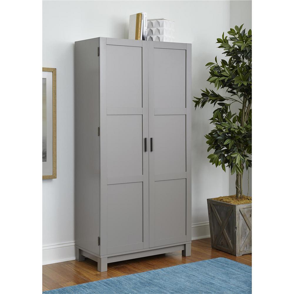 Ameriwood Viola 64 In Gray Sonoma Oak Storage Cabinet Hd35571