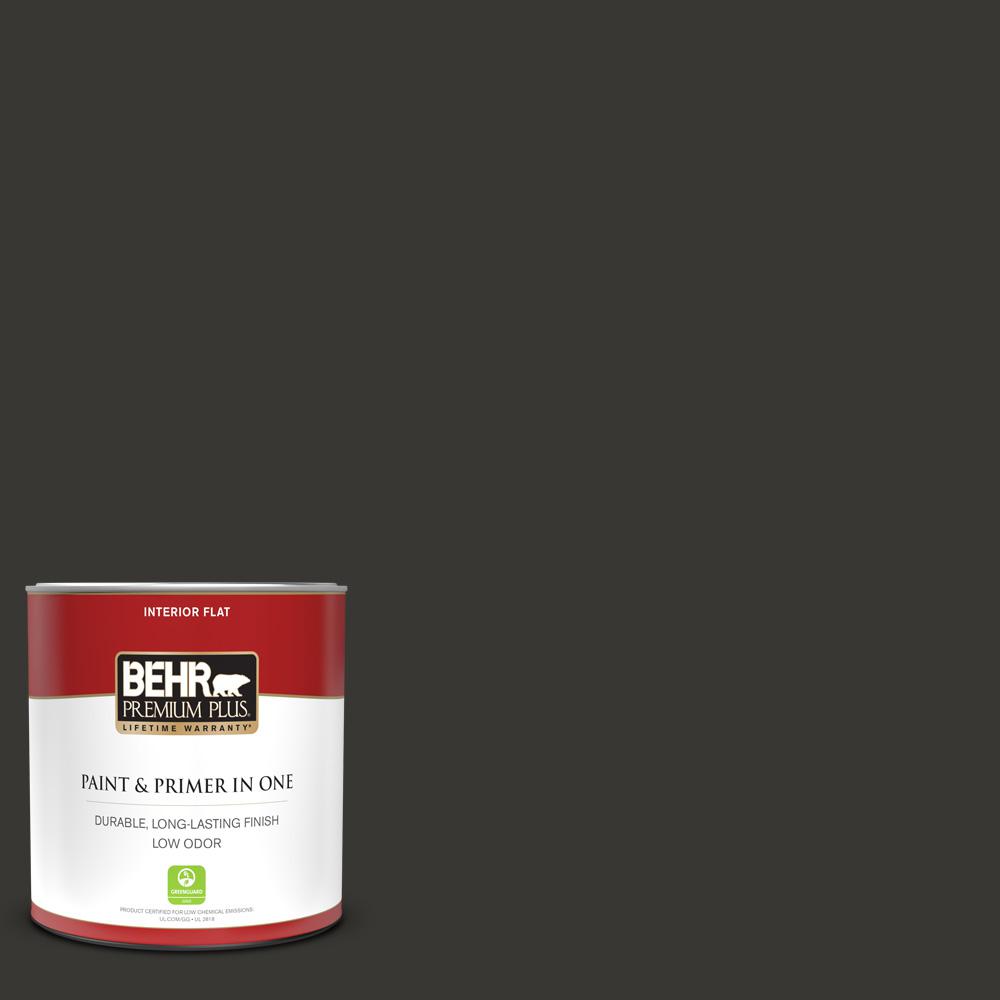 1 qt. Black Flat Low Odor Interior Paint and Primer in One