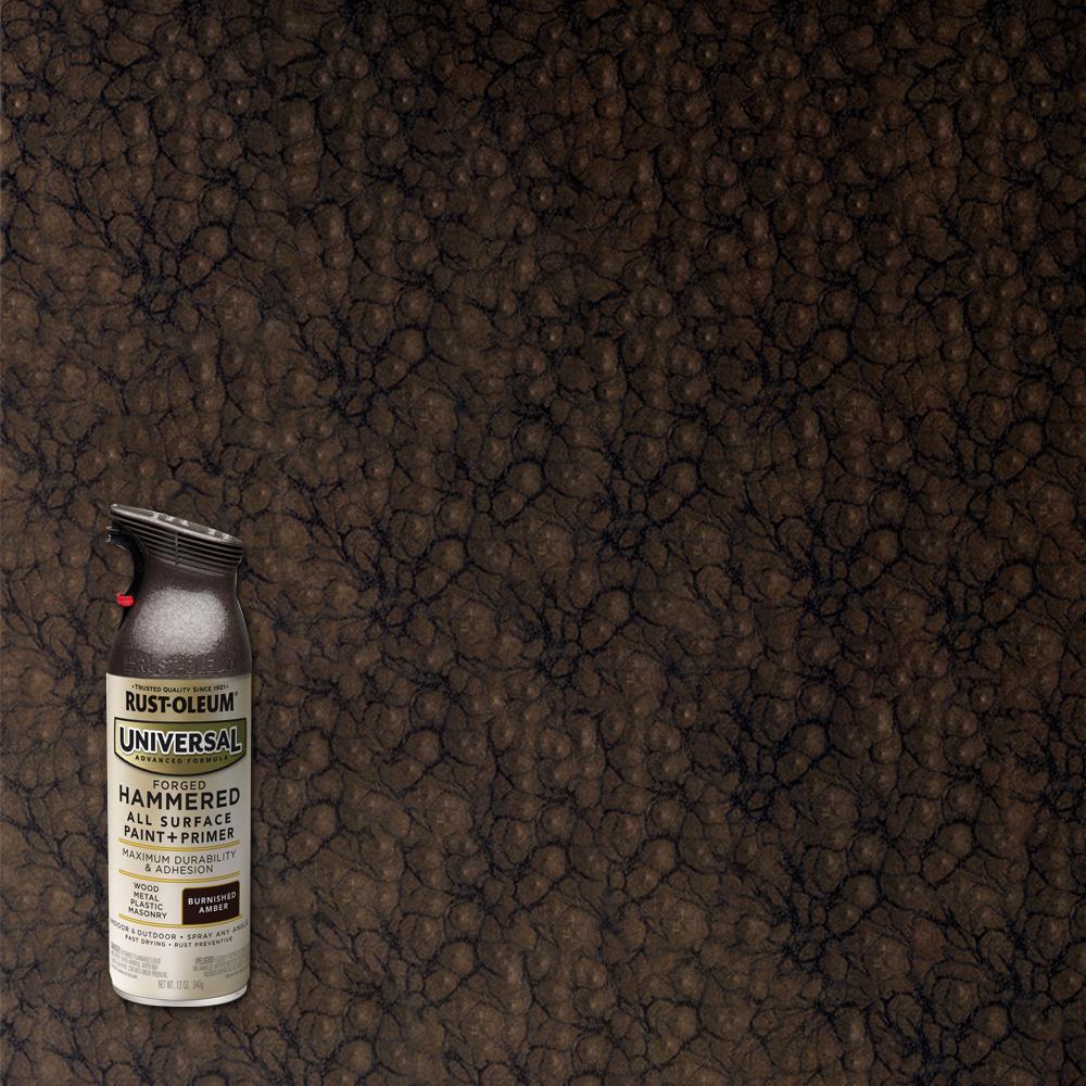 Rust Oleum Universal 11 Oz All Surface Hammered Burnished Amber Spray Paint And Primer In One 342487 The Home Depot Hammered Burnished Amber Spray Paint