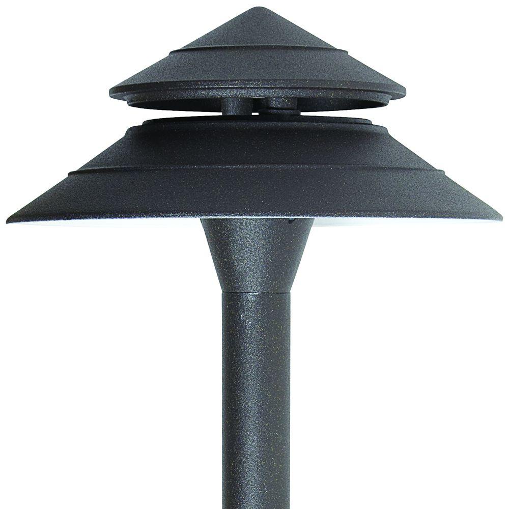 Solar Outdoor Integrated LED 2 Tier Landscape Path Light Bronze With