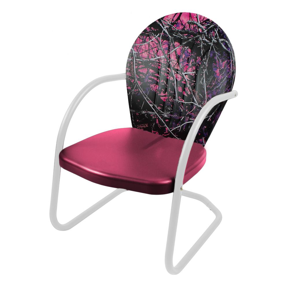 Jack Post Metal Patio Furniture Outdoor Lounge Chairs 1 Piece Metal Outdoor Lounge Chair In Pink Camouflage