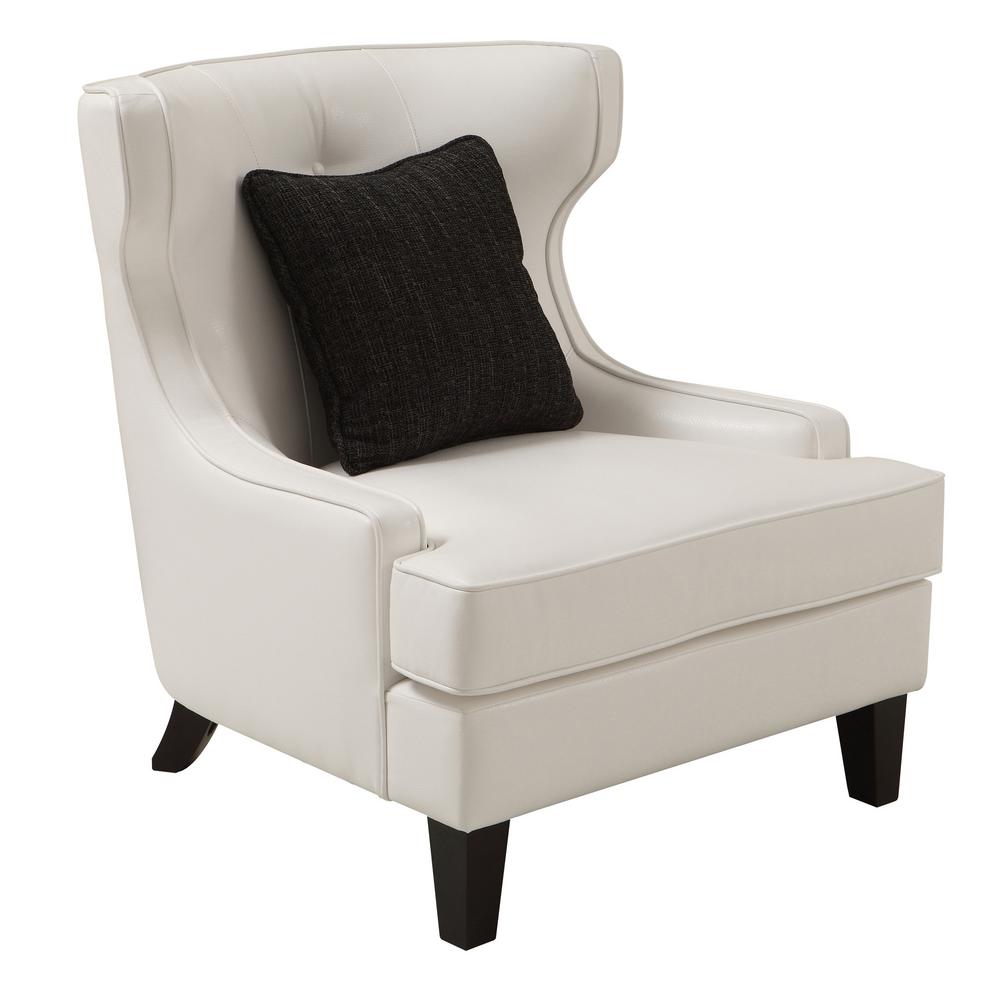 Simpli Home Jamestown Denim Blue Bonded Leather Accent ChairAXCCHR009