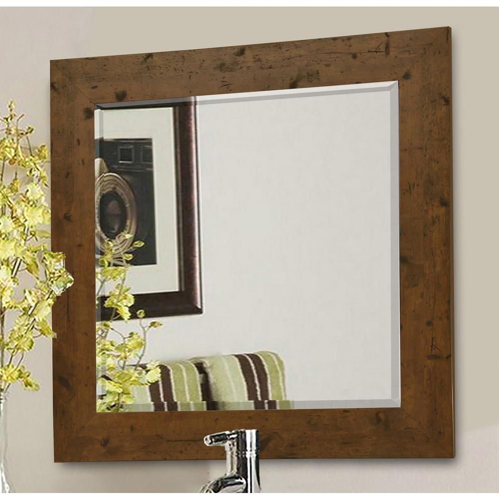 30 In. W X 30 In. H Framed Square Beveled Edge Bathroom Vanity Mirror ...